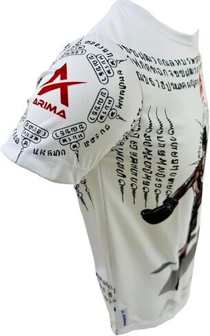 تي شيرت Muay Thai Kickboxing MMA - طباعة Sak Yant، بوليستر سريع الجفاف، مناسب للتدريب وملابس الشارع in Kuwait