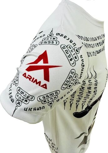 تي شيرت Muay Thai Kickboxing MMA - طباعة Sak Yant، بوليستر سريع الجفاف، مناسب للتدريب وملابس الشارع in Kuwait