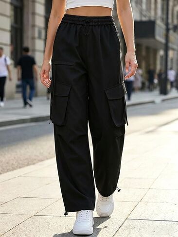 Women's Cargo Pants Casual Hiking Loose Fit with Utility Pockets Hight Waist Trousers in Saudi Arabia