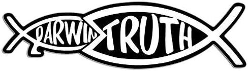 JR Studio 2x7 inch Christian Truth Eats Darwin Fish Shape Sticker - Jesus Christ God Bible Vinyl Decal Sticker Car Waterproof Car Decal Bumper Sticker in Kuwait