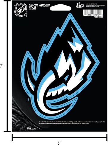 ملصق من الفينيل مقطوع بالقالب مقاس 5 بوصات × 7 بوصات من Rico Industries NHL Hockey Utah Mammoth - ملحقات السيارة/الشاحنة/المنزل in Kuwait