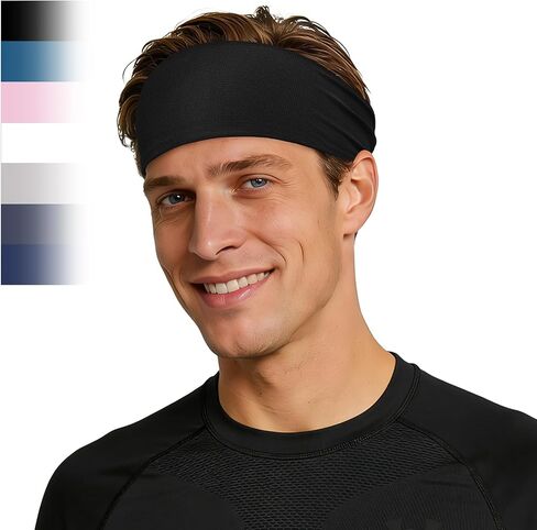 ROCKTAKIN Sports Headbands for Wen Women, Non-Slip Wide Workout Moisture-Wicking Sweatband for Running, Cycling, Yoga, Baseball in Saudi Arabia