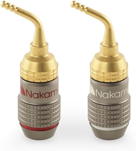 Nakamichi Fanlock Excel Series 24K Gold Plated 2mm PIN Plug Banana 10 AWG-18 AWG Gauge Size 4mm لملفات الربيع مكبرات الصوت Hi-Fi Home Theatre Cable Cable Quick Cable ، 8 PCS (4-Paves) in Saudi Arabia