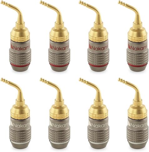 Nakamichi FanLock Excel Series مطلية بالذهب عيار 24 قيراط سدادات دبوس 2 مم، 10-18 AWG in Kuwait