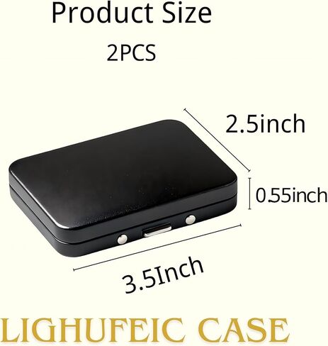 2Pack 2-in-1 Dental Floss & Cotton Swab Cases with Mirror - Portable & Refillable Floss Pick Holders, Gum Container Metal Tin Box Case for Q-tip,Cotton Swab (Black) in Saudi Arabia