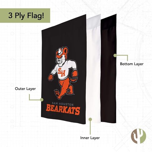 Desert Cactus Sam Houston State University SHSU Garden Flag – 19 x 12 inch Sam Houston Bearkats Banner, For Outdoor Display and Events (Design K) in Kuwait