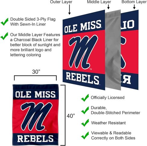 College Flags & Banners Co. Ole Miss Double Sided House Banner Flag in Kuwait