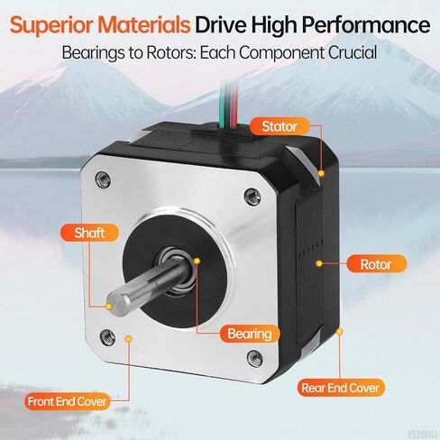 Nema 17 Stepper Motor 1.8‌°‌ 2 المرحلة عزم دوران عالي 0.28Nm(39.65oz·in) ثنائي القطب 42x28mm 1.6A 1.6Ω 4-سلك رمح 24mm φ5mm 42 محرك متدرج كابل 1M للطابعة ثلاثية الأبعاد DIY Robot CNC Machine in Kuwait