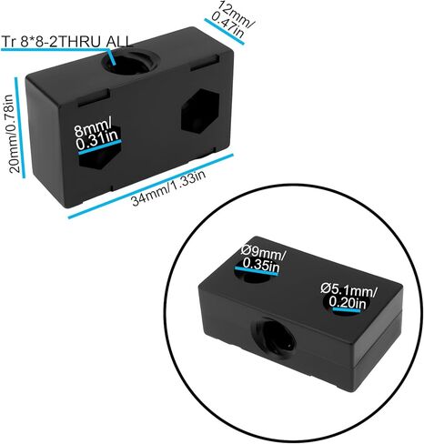eMagTech 2Pcs 8mm Metric Lead Screw Nut Block Compatible with OpenBuilds 3D Printer Workstations in Kuwait