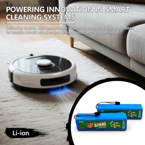 (2 حزمة) 14.4 فولت 5200 مللي أمبير بطارية ليثيوم أيون متوافقة PA61 لـ RoboVac X8 X8 Pro X8 Hybrid X8 Pro SES T226X مكانس كهربائية روبوتية بيضاء هجينة in Kuwait