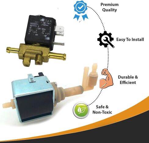 Replacement Water Pump & Solenoid Valve Fits For Bissell BigGreen Machine BG10, 86T3, 3288 - Commercial Grade Pump & Valve - Restores Sprayer Function in Kuwait