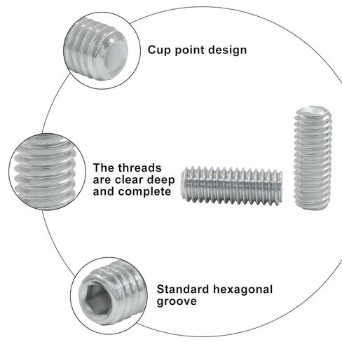 25Pcs Allen Head Screws, 3/8-16 x 1 inch Hex Drive Cup Point Screws for Home Repair, Install Door Lock, Repair Furniture, Electronic Product, DIY, Fixtures (with 3/8" Allen Wrench) in Kuwait
