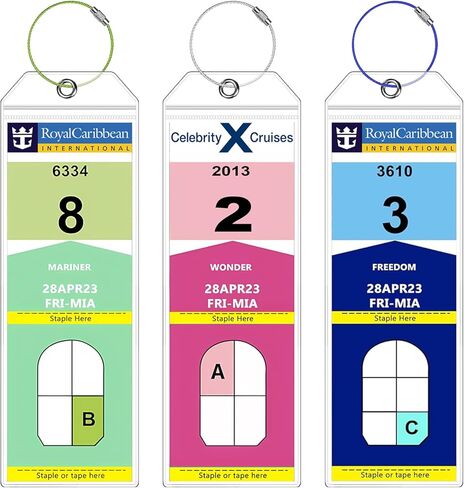Luggage Tags for Suitcases 3 Pack Cruise Luggage Tags for Carnival, P&O, Costa, NCL & Princess Waterproof Reusable Cruise Ships Essentials Sturdy Clear Cruise Must Haves in Saudi Arabia