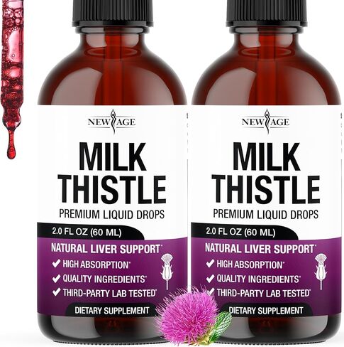 Milk Thistle Liquid Drops – All Natural Milk Thistle Extract with Silymarin – Supports Liver Cleanse, Detox & Antioxidant Protection – High Absorption Vegan Supplement – Non-GMO, Gluten-Free – 4 oz in Saudi Arabia