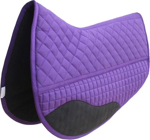 CHALLENGER Quilted Western Purple Barrel Saddle Pad with Fleece Underside Padding – Shock-Absorbing Comfort Training Pad – 26" Spine x 17" Drop 39TS11PR in Kuwait