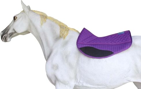 CHALLENGER Quilted Western Purple Barrel Saddle Pad with Fleece Underside Padding – Shock-Absorbing Comfort Training Pad – 26" Spine x 17" Drop 39TS11PR in Kuwait