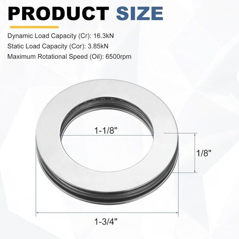 uxcell 10 Sets NTA1828 Thrust Needle Roller Bearings with 20 Washers, Chrome Steel Needle Roller Bearings, ID 1-1/8", OD 1-3/4", Thickness 1/8" in Kuwait