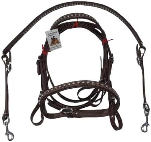 لجام Western Horse المطلي بمادة PVC مع تركيبات من الفولاذ المقاوم للصدأ ولوحة صدر متوفرة بثلاثة أحجام in Kuwait