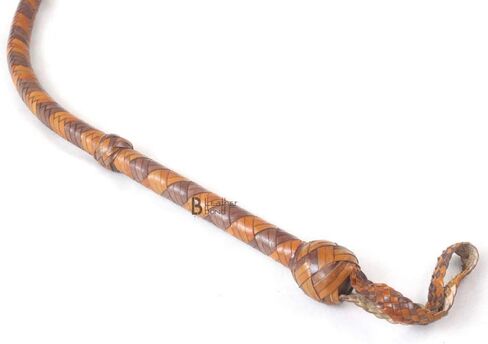 Bull Whip 06 Foot 16 Plaits Kangaroo Hide Leather Equestrian Bullwhip Leather for Sound Practice, Horse Handling & Costume Use in Kuwait