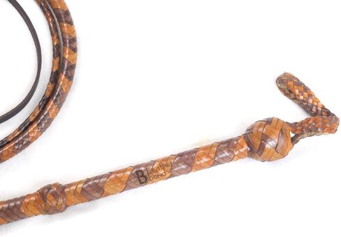 Bull Whip 06 Foot 16 Plaits Kangaroo Hide Leather Equestrian Bullwhip Leather for Sound Practice, Horse Handling & Costume Use in Kuwait