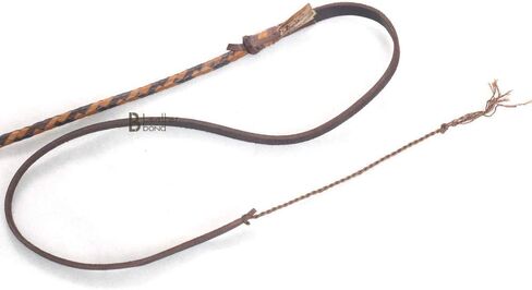 Bull Whip 06 Foot 16 Plaits Kangaroo Hide Leather Equestrian Bullwhip Leather for Sound Practice, Horse Handling & Costume Use in Kuwait