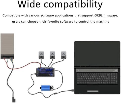 لوحة تحكم GRBL 32 بت مع محرك محاور Y، DC12-48V، سبائك الألومنيوم، تحكم في محرك متدرج 3 محاور، دعم دون اتصال لآلات نقش الأعمال الخشبية in Kuwait