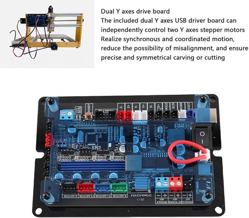 لوحة تحكم GRBL 32 بت مع محرك محاور Y، DC12-48V، سبائك الألومنيوم، تحكم في محرك متدرج 3 محاور، دعم دون اتصال لآلات نقش الأعمال الخشبية in Kuwait
