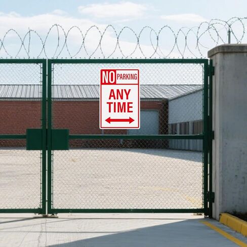18" × 12" No Parking Anytime Sign with Arrow Reflective Aluminum 2 Pack Rust Free Metal No Parking Signs for Driveway Business Garage Outdoor in Saudi Arabia