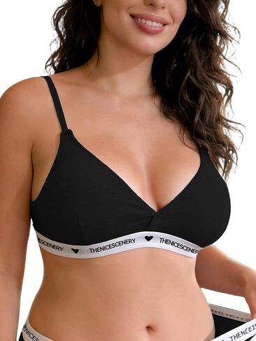 Womens Bra No Underwire Cotton Bras for Women Lingerie Comfort Triangle Bralette Buttery Soft Sleep Bra Everyday Bra 1 Pack in Saudi Arabia