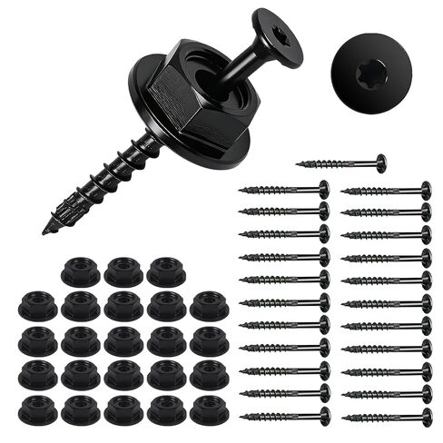24PCS 0.220 in. x 3-1/2 Inch Outdoor Accents Structural Wood Screw with Hex-Head Washer, Black Rust Resistant Coated for Outdoor Pergolas, Decks, Fence Gates in Kuwait