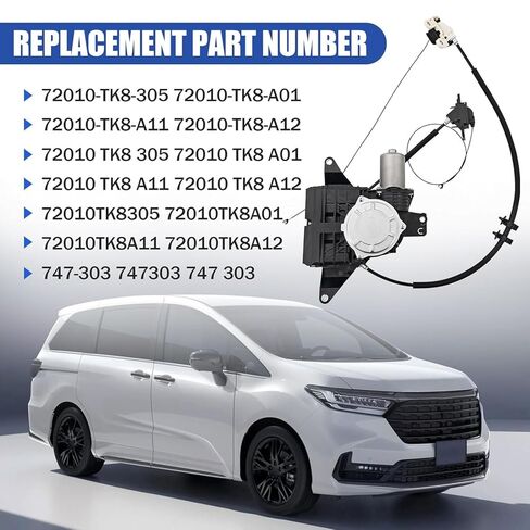 72010-TK8-305 Right Sliding Door Motor Assy Compatible with Honda Odyssey 3.5L 2011-2017 Sliding Door Motor Replace for 747-303 72010-TK8-A01 - w/o chipboard in Kuwait