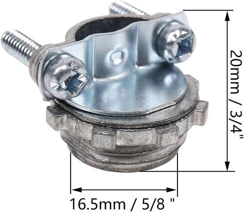 10-Pack ½" Wire Clamps - Steel Clamp Type Cable Connectors - Metallic Conduit Cable Clamp Connectors for Secure Grounding & Cable Protection in Kuwait
