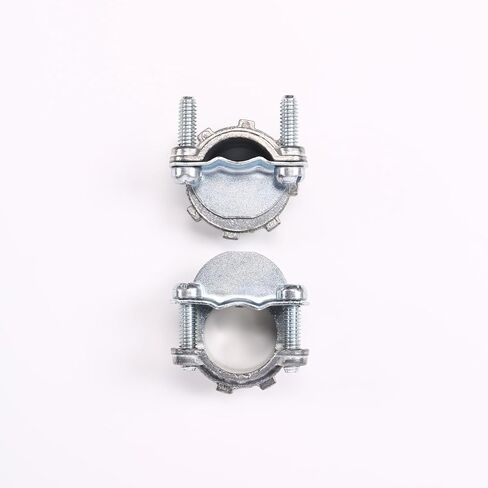 10-Pack ½" Wire Clamps - Steel Clamp Type Cable Connectors - Metallic Conduit Cable Clamp Connectors for Secure Grounding & Cable Protection in Kuwait