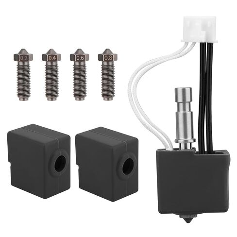 مجموعة Hotend لـ Kobra S1 Combo ACE Pro، طقم بثق رأس الطباعة Hotend مع قطعة واحدة من ملحقات النهاية الساخنة وقطعتين من الأكمام السيليكون و4 قطع فوهات فولاذية صلبة in Kuwait