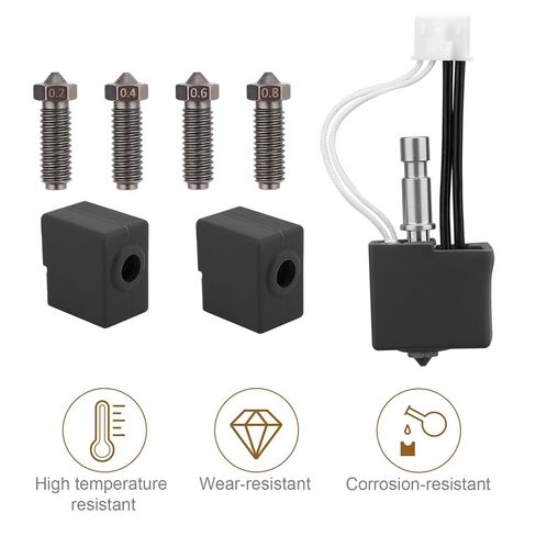 مجموعة Hotend لـ Kobra S1 Combo ACE Pro، طقم بثق رأس الطباعة Hotend مع قطعة واحدة من ملحقات النهاية الساخنة وقطعتين من الأكمام السيليكون و4 قطع فوهات فولاذية صلبة in Kuwait
