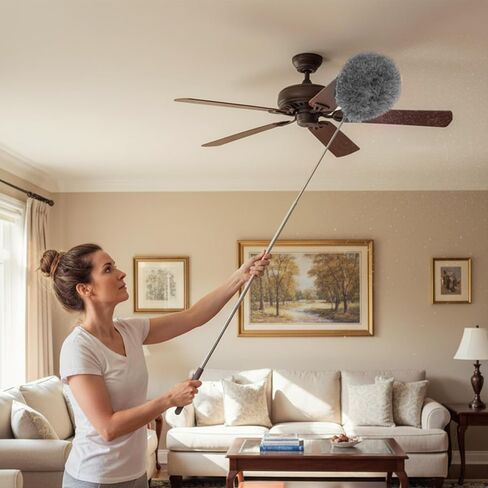 Dusters for Cleaning with Extension Pole-High Reach Extendable Duster,Washable Microfiber Dusters for Home Ceilings Corner in Kuwait