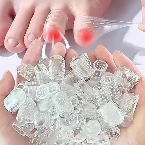 20 قطعة من أغطية أصابع القدم المرنة من السيليكون للنساء والرجال، واقي لأصابع القدم الصغيرة ومضاد للاحتكاك، أغطية أصابع العناية بالقدم، شفافة، 2 سم in Kuwait