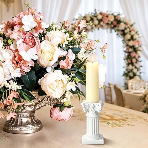 4Pcs Mini Roman Pillar Greek Columns, Candle Holders Resin Candlestick Stand, for Table Accents Decor Home Decoration Wedding Table Decoration in Saudi Arabia