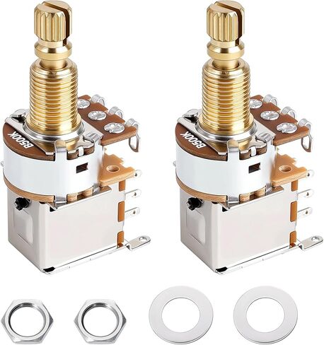 Banworks النحاس الكامل A500K M8 موضوع دفع دفع الغيتار الأواني متري الحجم 18-Spline سبليت رمح طويل (18mm طول) الصوت تفتق الجهد ل Squier، Epiphone، Ibanez، ESP القيثارات الكهربائية JT/XNQ-05 in Kuwait