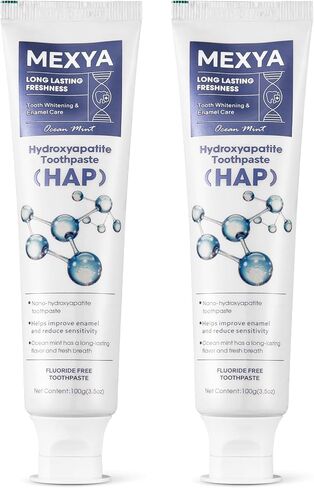 7.5% Nano Hydroxyapatite Toothpaste for Adults and Kids, Teeth Whitening & Sensitivity Relief, Fresh Mint Fluoride-Free Formula（2PCS） in Kuwait