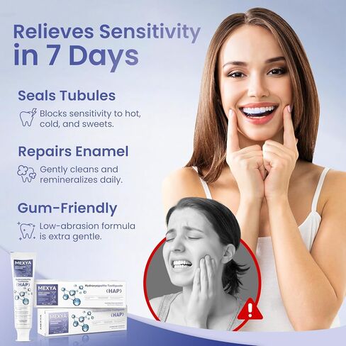 7.5% Nano Hydroxyapatite Toothpaste for Adults and Kids, Teeth Whitening & Sensitivity Relief, Fresh Mint Fluoride-Free Formula（2PCS） in Kuwait