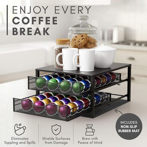 K Cup Holder - Coffee Bar Organizer لـ Confertop - K كوب درج منظم - إكسسوارات محطة القهوة - حاملي كوريج القهوة لجراب العدادات الصغيرة - KPOD KCUP Storage - Coffee Pods Holder in Saudi Arabia