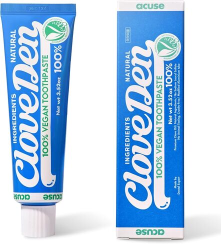 Vegan Fluoride Toothpaste for Sensitive Teeth – Potassium Nitrate & Hydroxyapatite Enamel Support, Anti-Plaque Gum Care, Sensitivity Relief Formula, SLS-Free, Clove Mint, 3.52oz / 100g in Kuwait