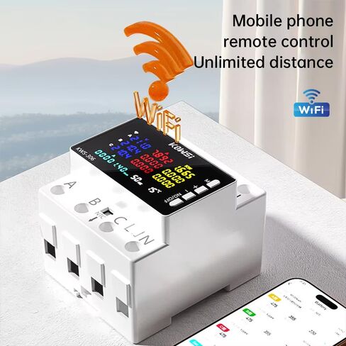 KWS-306WF مقياس الطاقة مقياس الطاقة DIN السكك الحديدية 3 المرحلة 4 سلك الجهد AC 85-290V الفولتميتر أمبير واط كيلووات ساعة متر مع شاشة ملونة in Kuwait