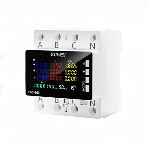 KWS-306WF مقياس الطاقة مقياس الطاقة DIN السكك الحديدية 3 المرحلة 4 سلك الجهد AC 85-290V الفولتميتر أمبير واط كيلووات ساعة متر مع شاشة ملونة in Kuwait