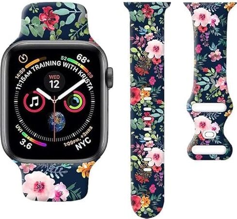 نطاقات الساعات الرياضية المتوافقة مع Apple Watch Band 38mm 40mm 41mm للنساء ، والمعصم القابل للاستبدال السيليكون الناعم المعدل لـ IWatch Series 7 6 5 4 3 2 1 SE (F) in Saudi Arabia