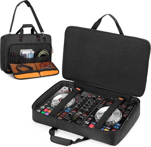 حقيبة حمل وحدة تحكم DJ Rexmica متوافقة مع Pioneer DDJ SR/DDJ SR2 / DDJ REV1 / Denon MC4000 / Numark NVII/Hercules Inpulse 500، حقيبة تحكم DJ لكابل DJ أو الملحقات (M، أسود) in Kuwait
