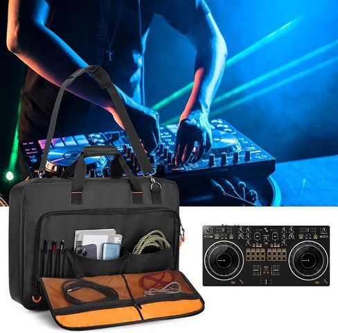 حقيبة حمل وحدة تحكم DJ Rexmica متوافقة مع Pioneer DDJ SR/DDJ SR2 / DDJ REV1 / Denon MC4000 / Numark NVII/Hercules Inpulse 500، حقيبة تحكم DJ لكابل DJ أو الملحقات (M، أسود) in Kuwait