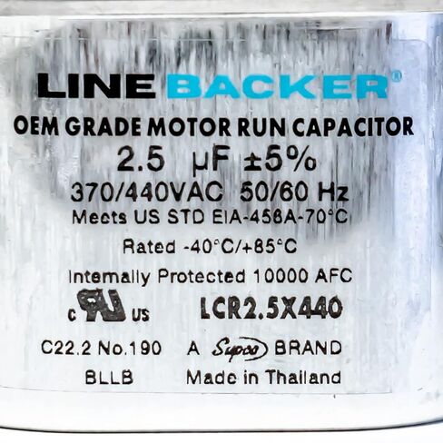 Supco Capacitor Oval Run 2.5 uf 370/440 Volts for HVAC Motors Compressors LCR2.5X440 Linebacker in Kuwait