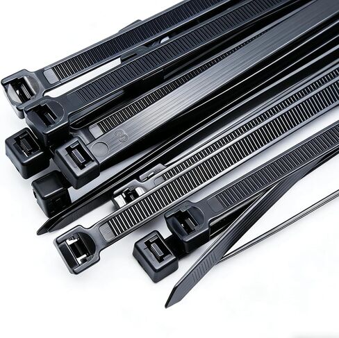 24 inch zip ties heavy duty outdoor use 100 pcs long zip ties black cable ties wraps large plastic tie uv resistant 120 lbs Tensile Strength in Saudi Arabia